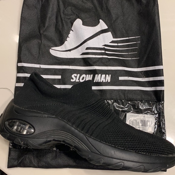 Slow Man Women’s walking shoes, athletic sock shoes, size 10, black - Picture 7 of 9